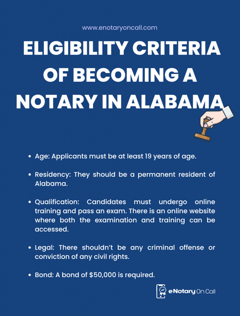requirement of becoming a notary in Alabama